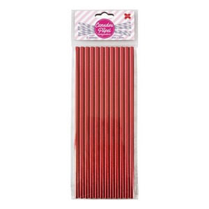 Canudo Papel 12p Vermelho 4367
