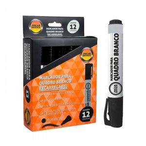 Marcador Para Quadro Branco Jocar Reciclável 12 Unidade Preto