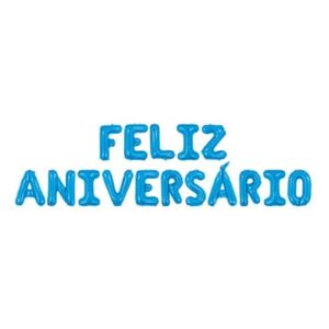 Balao Feliz Aniversario 16 Azul 8602