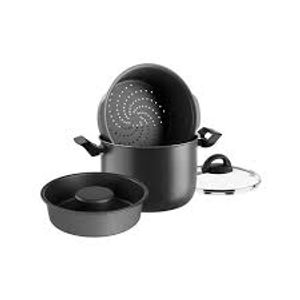 Conjunto Brinox Panela Preto Cozi Vapore + Forma para Pudim