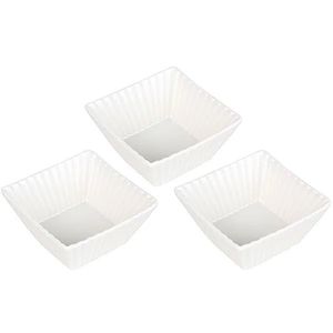 Petisqueira Quadrada 3 Peças Porcelana
