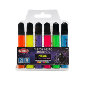 Marca Texto Goller Mini Big 6 Unidades Neon