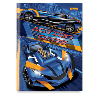 Caderno 1/4 Brochuras Action Cars 96 Folhas