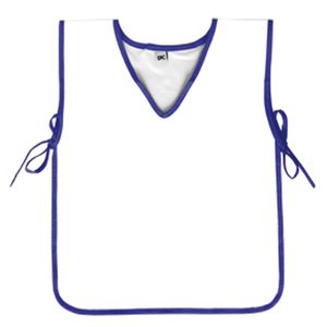 Avental infantil Escolar Pvc Branco e Azul sem Bolso