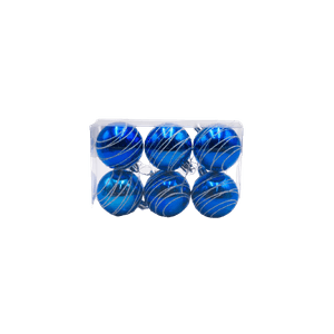 Bola Natalina Decoração 6cm 6 Peças Azul