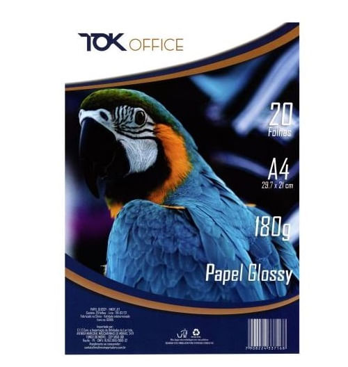 PAPEL-GLOSS-TOK-OFF-A4-20F-180G-G0815