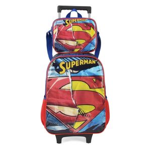 Mochila de Carrinho + Lancheira Superman