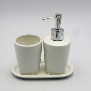 CJ 3PC P/BANHEIRO DE CERAMICA SUMMIT BRANCO E PRATEADO
