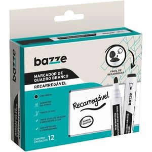 Marcador Quadro Branco Recarregável Bazze Preto