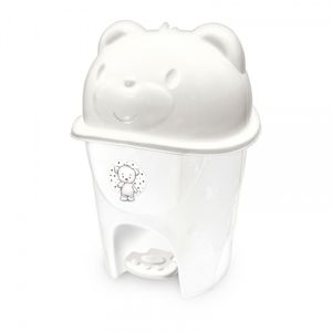 Lixeira com Pedal Fofura 6,5 Litros Adoleta Bebê Transparente/Branco