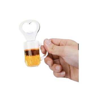 Abridor de garrafa com imã acrílico formato caneca de chopp