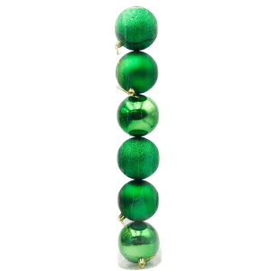 Bola Natalina Glitter 8cm Lisa 6 Peças Verde
