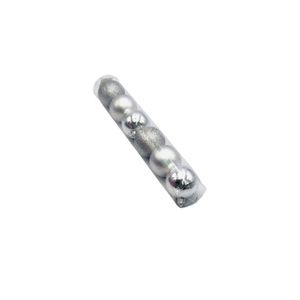 Bola Natalina Glitter 6cm Lisa 6 Peças Prata