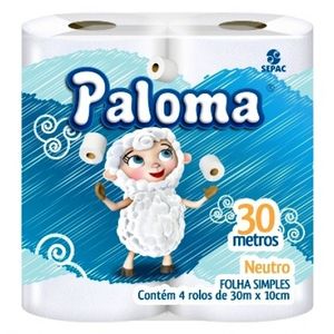 Papel higiênico folha simples 4 Rolos 30m