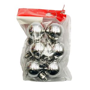 Bola Natalina 3cm Prata 6 Peças