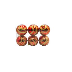 Bola Nat Decor 8cm 6p Vm/Ou Mt1755