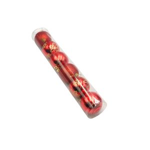 Bola Natalina Decorativa 8cm 6 Peças Vermelha