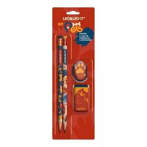 Kit Lápis de Cor Leo&leo Pets 4 Peças