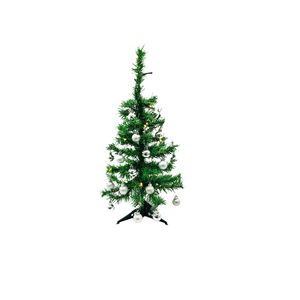 Kit Árvore Natalina 60cm Verde com Bolas e Pisca Leds