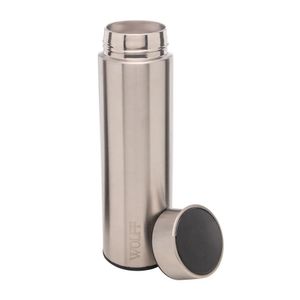 Garrafa de Água Inox Com Termômetro Led 500ml Wolf - Aço Inox