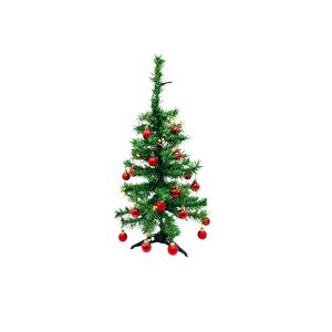 Kit Árvore Natalina 60cm Verde com Bolas e Pisca Leds