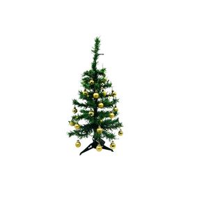 Kit Árvore Natalina 60cm Verde com Bolas e Pisca Leds
