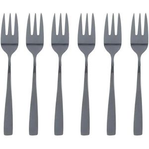 Garfo para Bolo Inox Pisa Preto 6 Peças