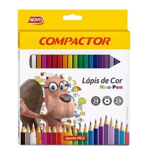 Lápis de Cor Compactor Neo-Pen com 24 Cores