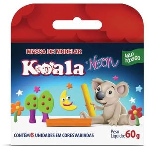 Massa Modelar Koala 6 Cores Neon 0010