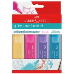 Marca Texto Testline Pastel Faber-Castell 4 Unidades