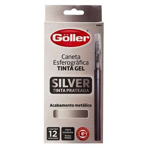 Caneta Goller Gel 12 Unidades Silver