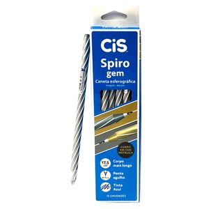 Caneta Cis Spiro Esferográfica 0.7mm 12 Unidades Prata