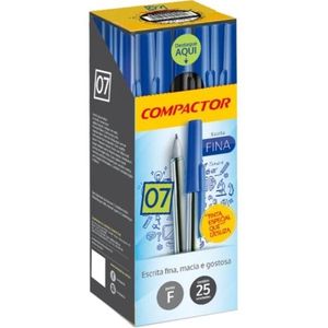 Caneta Compactor 07 Preto 25 Unidades