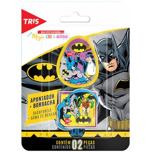 Kit Apontador com Depósito + Borracha 2 Peças - Batman