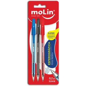 Caneta Esf Molin P Met Az/Pt/Vm 1039