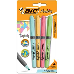 Marca Texto Resaltador Cores Pastel Bic 4 Unidades