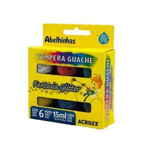 Tempera Guache Glitter Acrilex 6 Unidades