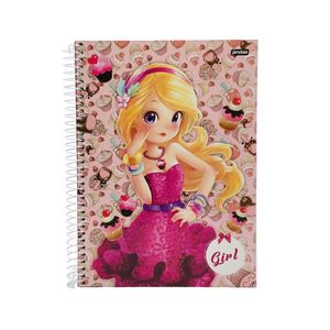 Caderno Espiral Capa Dura 10x1 Girl Maskate 160 Folhas
