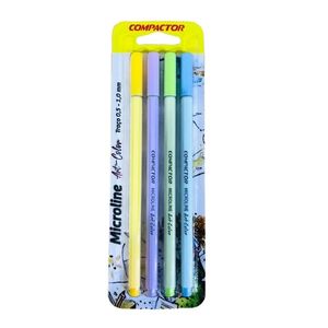 Caneta Microline Art Color Tons Pastel - 4 Unidades Compactor