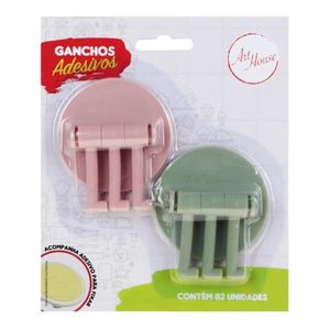 Kit 2 Ganchos Adesivo Triplo Articulável Multiuso até 2.0 Kg