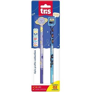 Lápis Preto Redondo Decorado tris Fofurices com Borracha